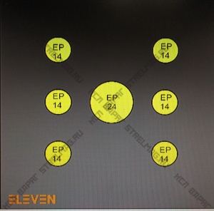 Мишень ELEVEN  LAY4 TARGETS UNIT LAYOUT-4 125X125X22 CM.+ 6X14,5CM +1X24,5CM EZ-PULL INSERT